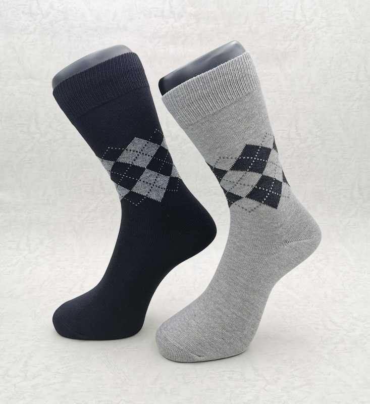 5021 竹炭菱格男休閒除臭襪