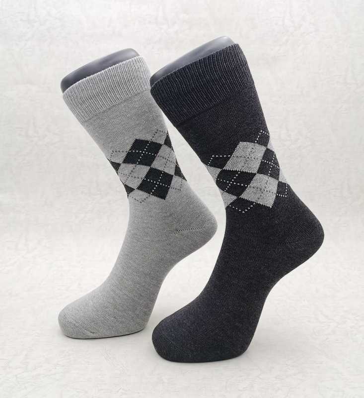 5021 竹炭菱格男休閒除臭襪