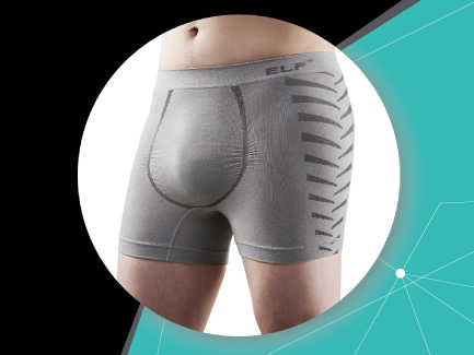 5943 竹炭 /銀纖維 機能美型男用四角褲 - 灰