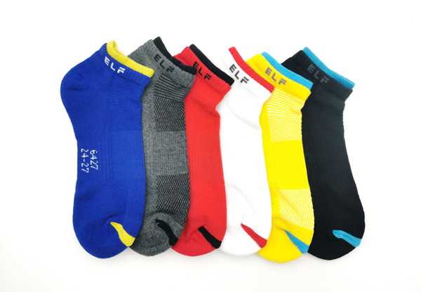 6427-6 節色船形運動襪- 6雙入特惠組(混色出貨)