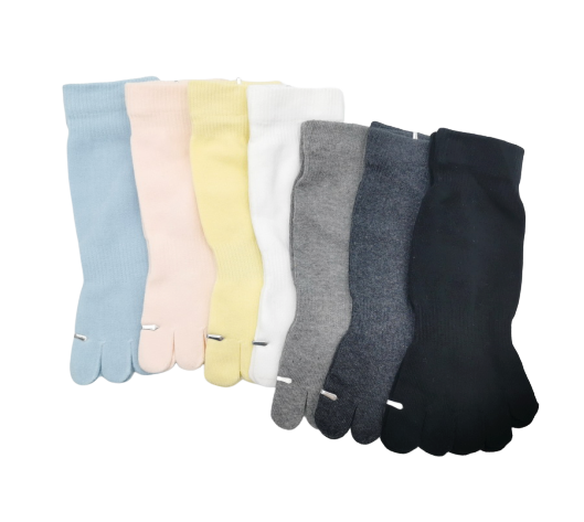 5920-6 純棉彩色五趾短襪(無腳跟-6雙入)