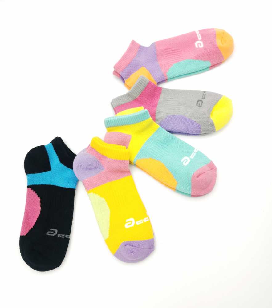 5717M  Acolor 全棉機能足弓壓力慢跑襪 - 女 ( 5 色 )