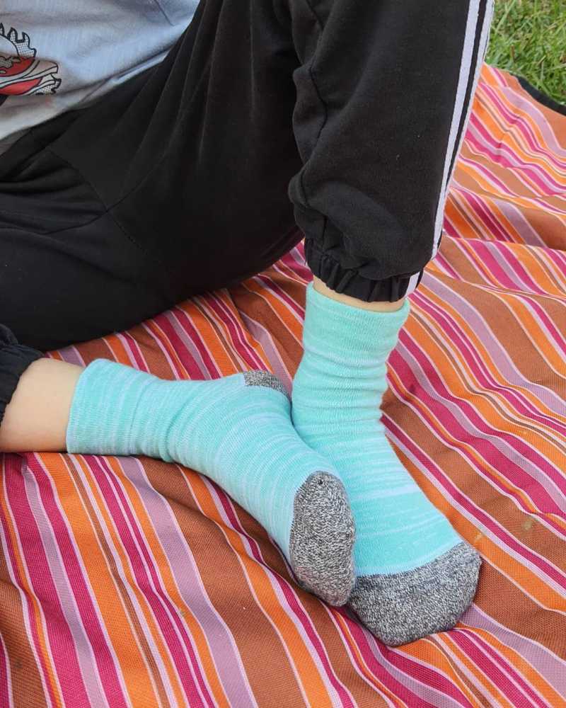 6490-2 彩虹紋無痕寬口休閒童襪 (S/M)