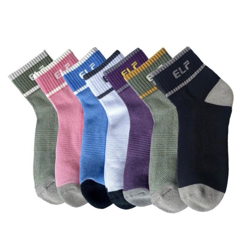 5712-1-5 竹炭短統氣墊運動襪 <無止滑> ((特惠5雙入))