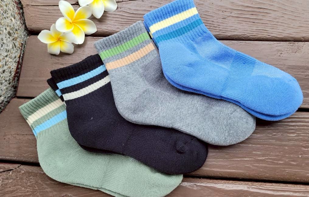 6492L 橫紋厚底氣墊童襪 (L)