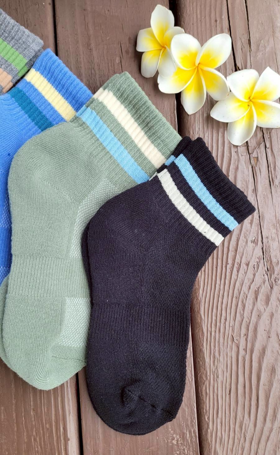 6492L 橫紋厚底氣墊童襪 (L)