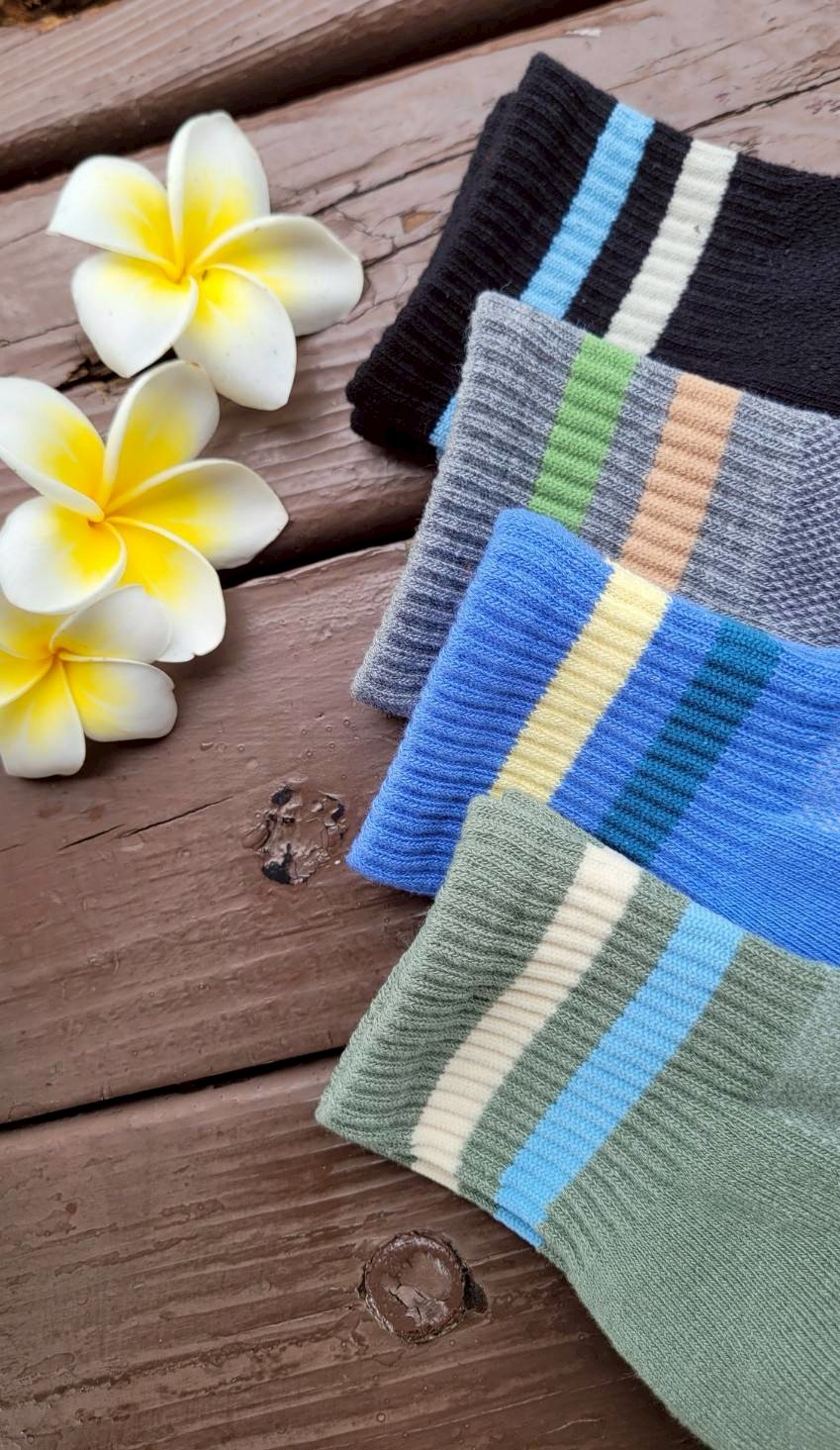 6492L 橫紋厚底氣墊童襪 (L)