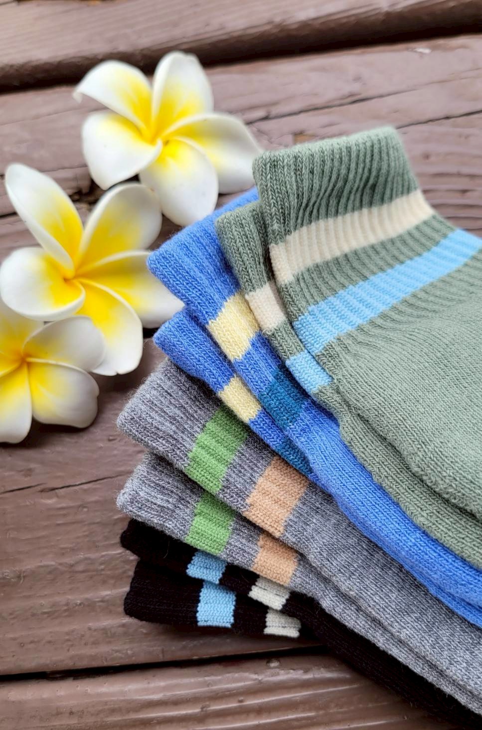 6492L 橫紋厚底氣墊童襪 (L)