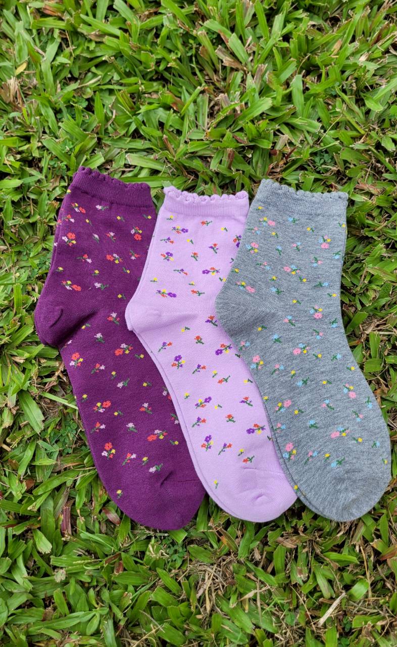 6101 荷葉邊日本風小碎花女襪