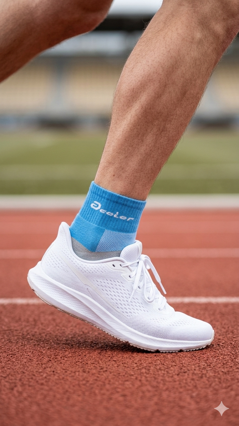 5718 acolor竹炭1/2無痕彩色氣墊除臭襪