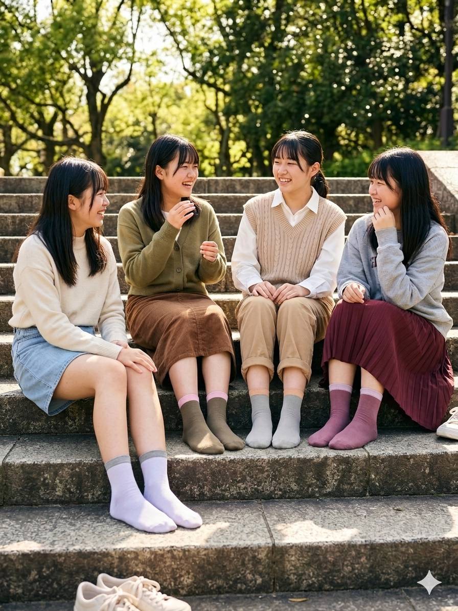 6052 素色女棉短襪